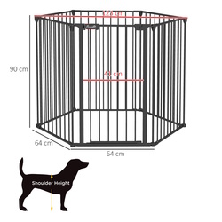 Bariera de protectie pentru animale PawHut D06-189V00BK (Black) Thumb