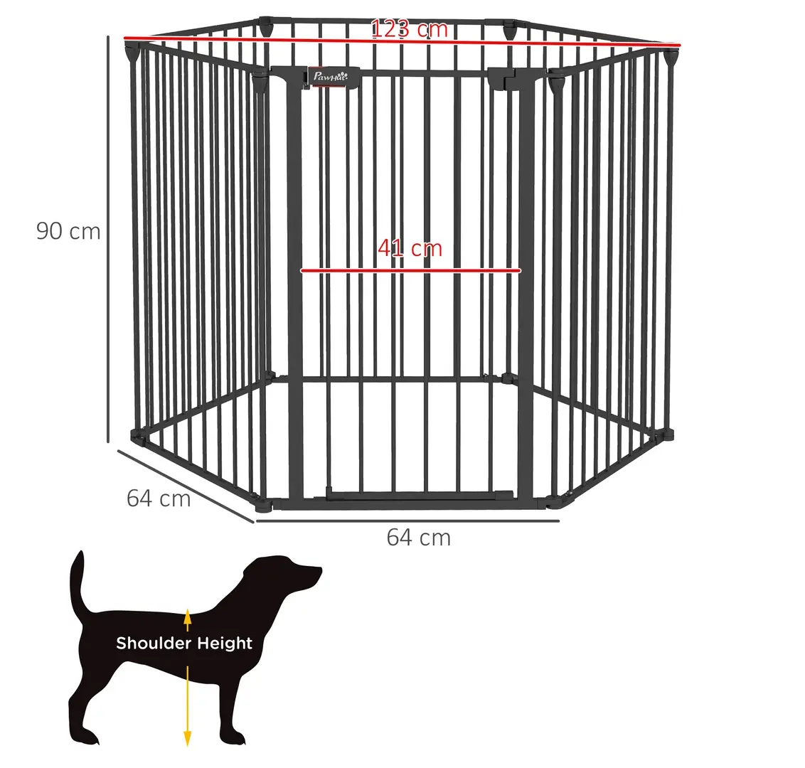 Bariera de protectie pentru animale PawHut D06-189V00BK (Black)