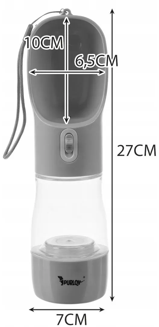 Sticla de apa 3in1 Purlov 21033 (Grey)