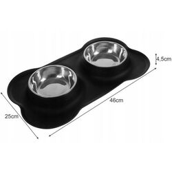 Двойная миска для животных Purlov 21632 (Black) Thumb