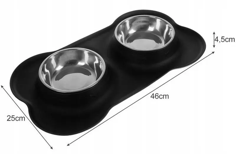 Двойная миска для животных Purlov 21632 (Black) - 3