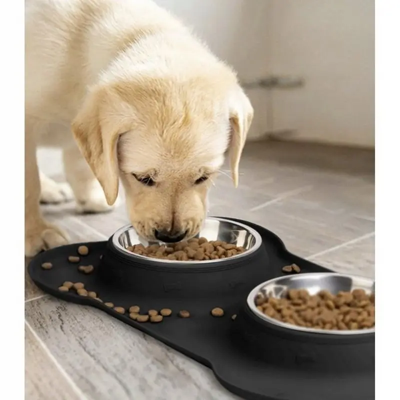 Двойная миска для животных Purlov 21632 (Black) - 2