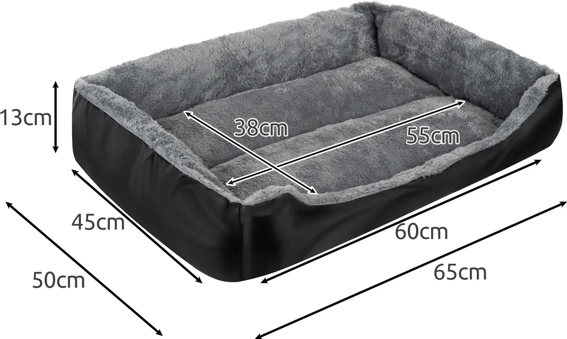 Лежак для собак Purlov 24288 (Black/Grey)