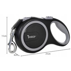 Поводок автоматический Purlov 19786 (Black/Grey) Thumb