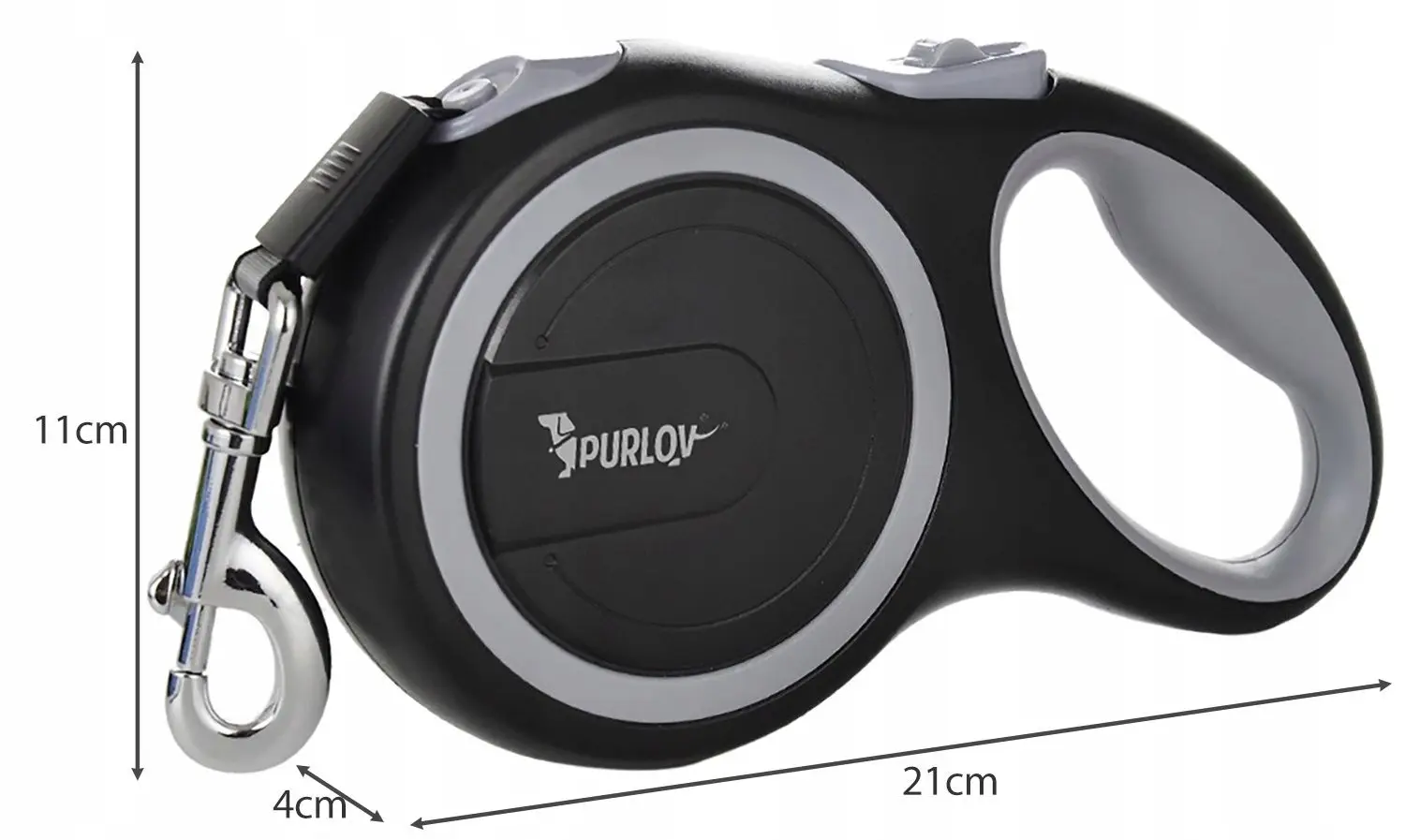 Поводок автоматический Purlov 19786 (Black/Grey)