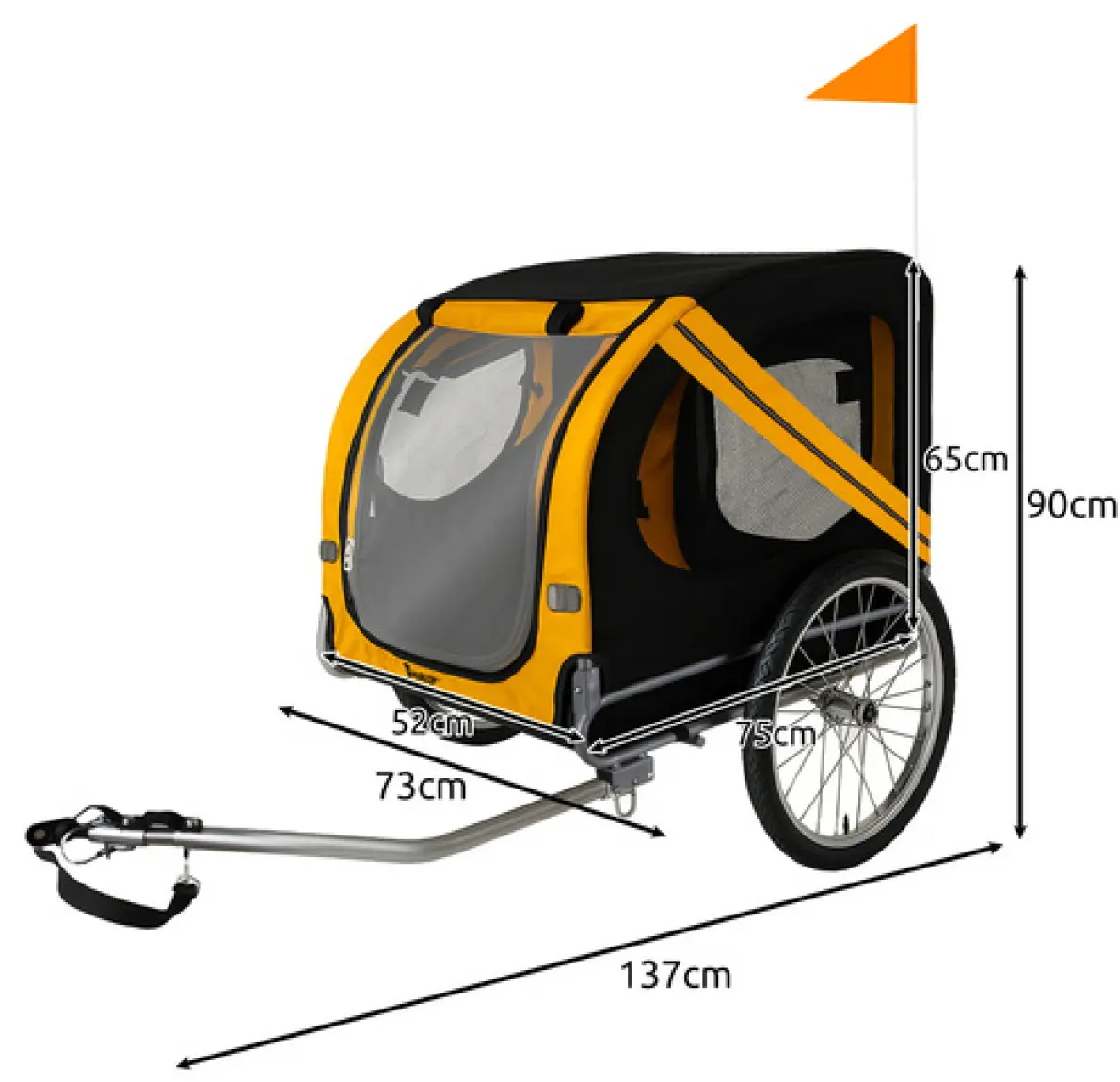 Велосипедный прицеп для животных Purlov 25373 (Black/Yellow) - 4
