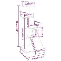 Игровой комплекс для кошек VidaXL 171513 (Light Grey) Thumb