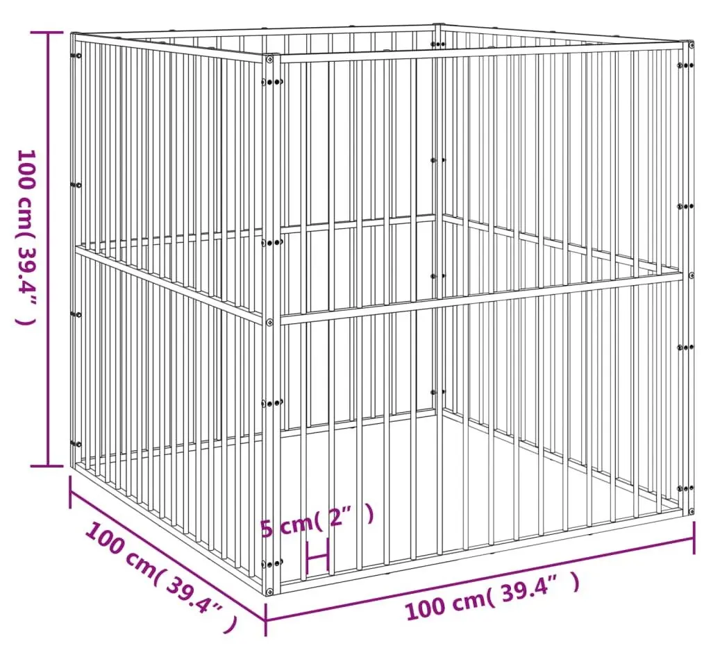 Tarc pentru animale de companie VidaXL 172209 (Black)