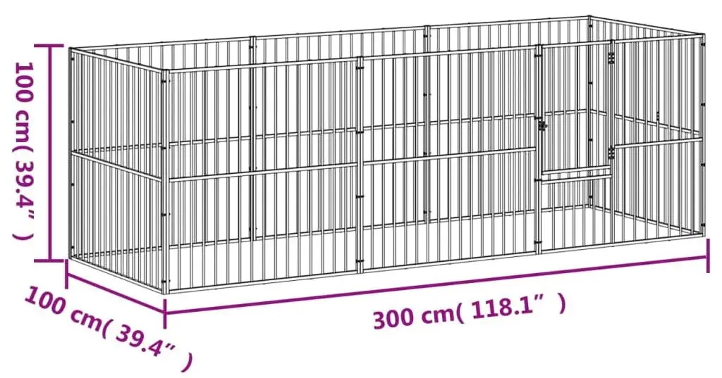 Загон для домашних животных VidaXL 3209557 (Black)