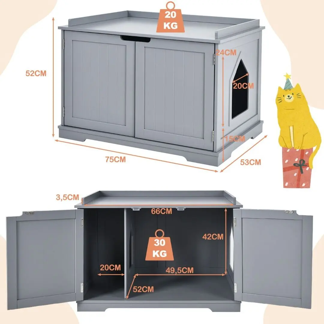 Домик для кошек Costway HW65619GR (Grey)