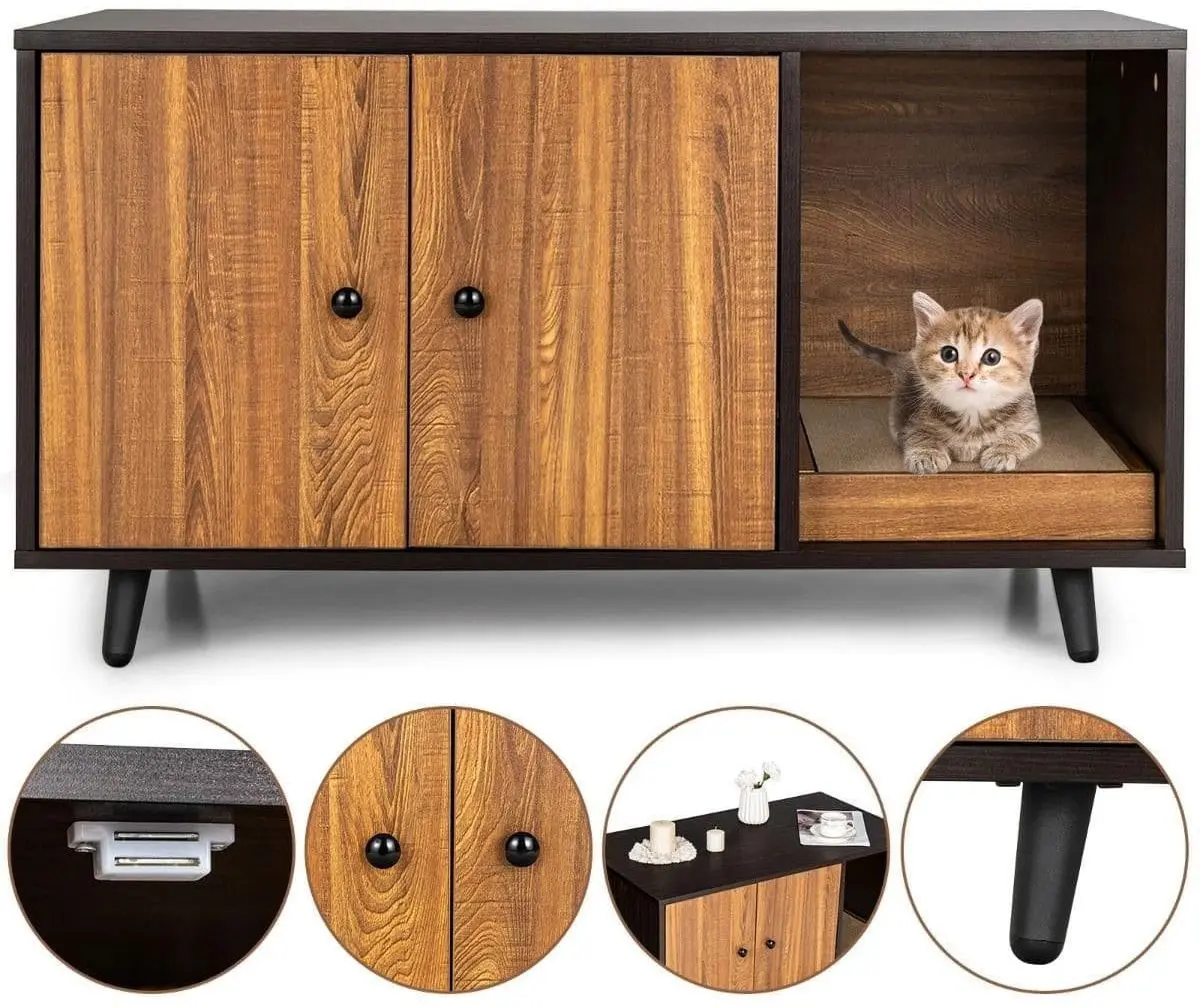 Casuta pentru pisici Costway PV10002CF (Coffee)