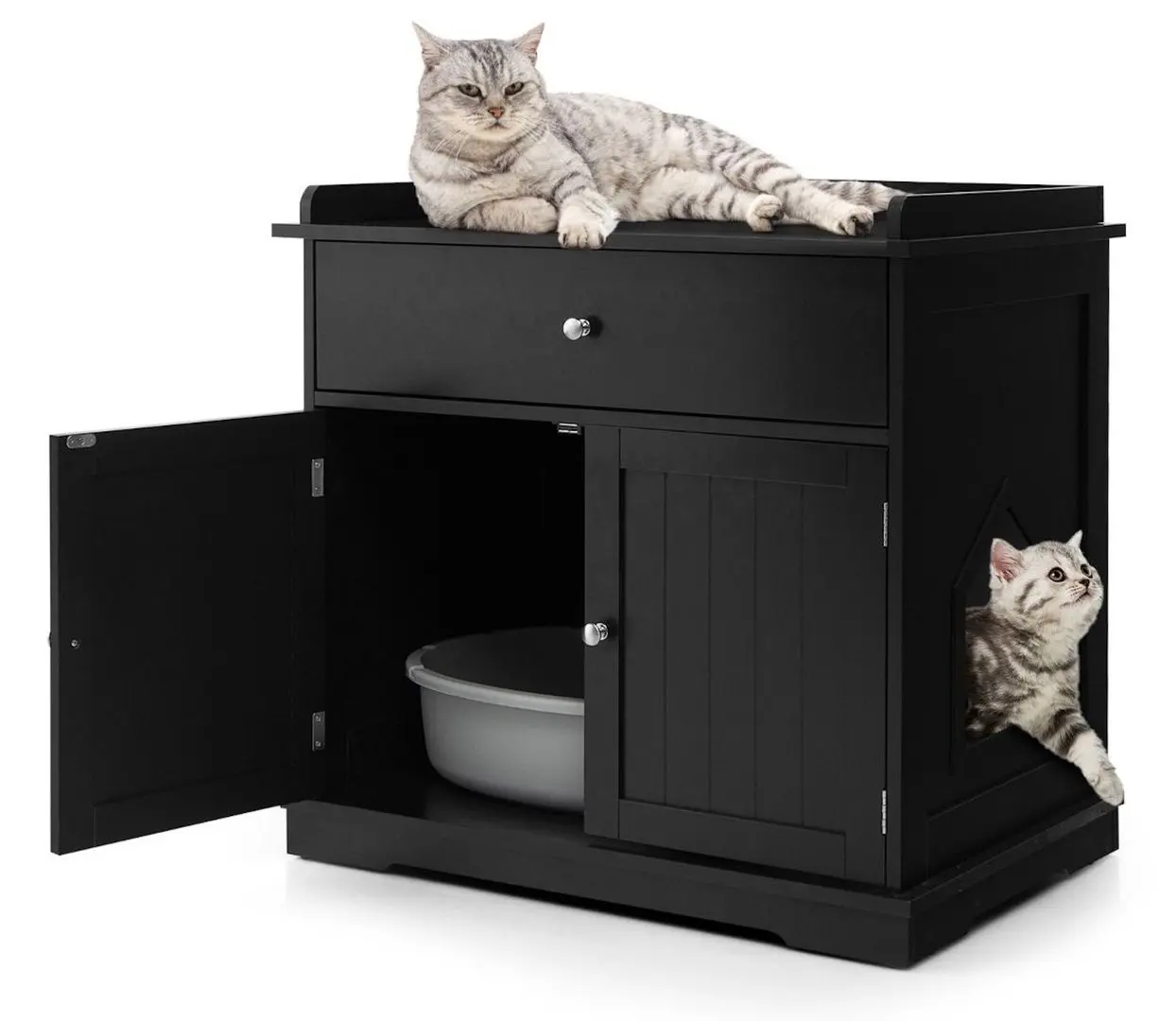 Casuta pentru pisici Costway PV10009BK (Black) - 2