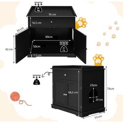 Casuta pentru pisici Costway PV10009BK (Black) Thumb