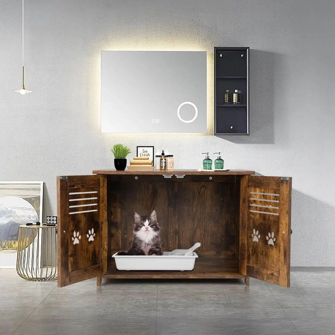 Casuta pentru pisici Costway PV10035CF (Rustic Brown)