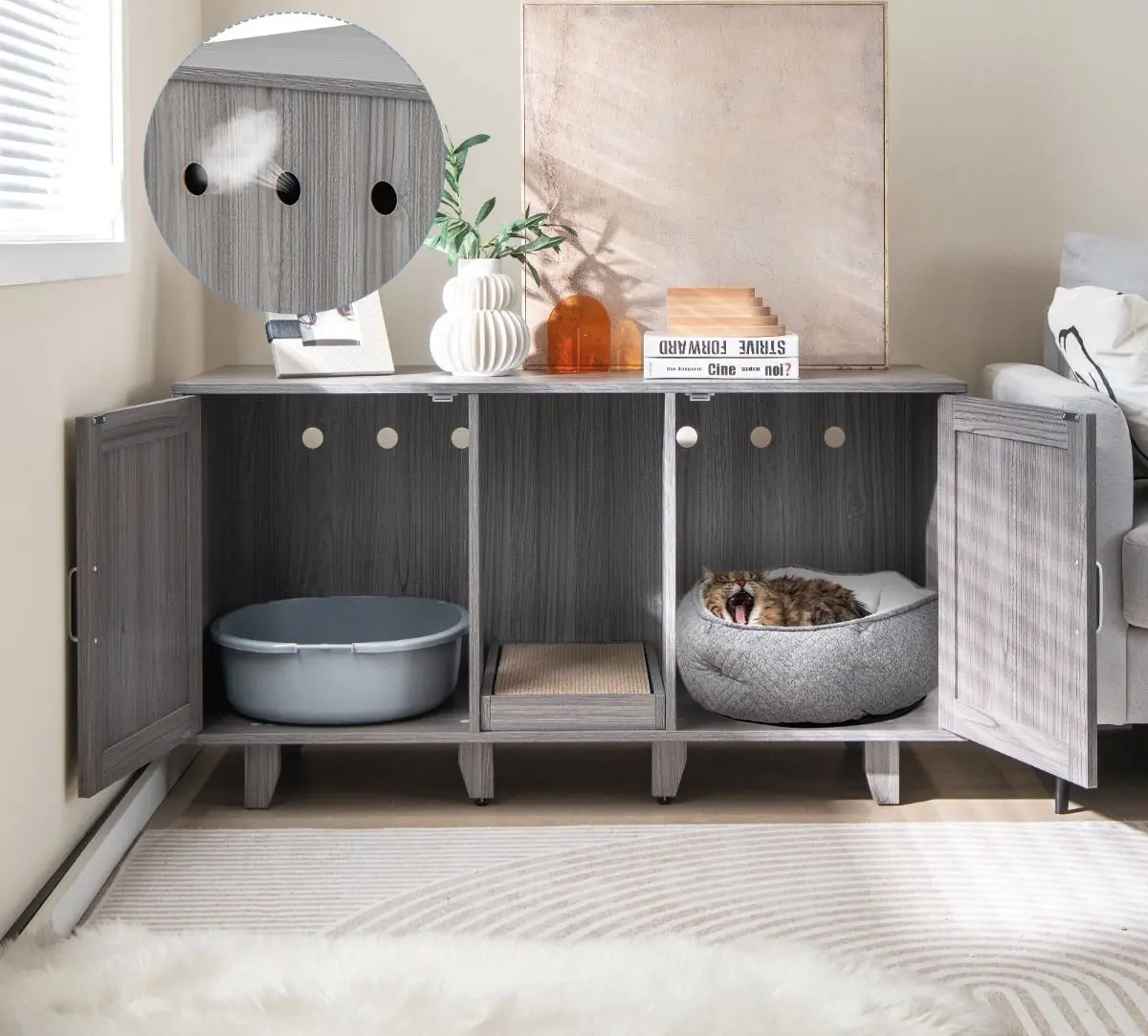 Casuta pentru pisici Costway PV10040GO (Grey)