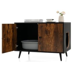 Casuta pentru pisici Costway PV10067 (Black/Natural)