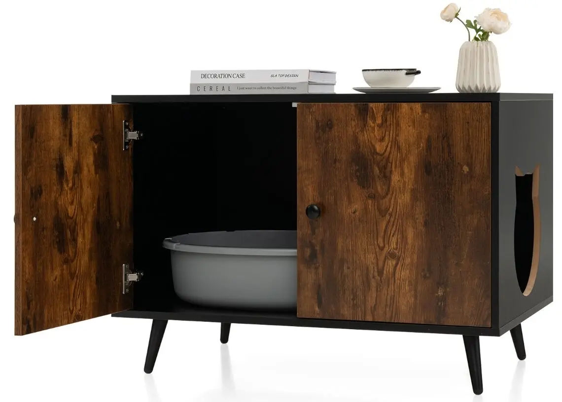 Домик для кошек Costway PV10067 (Black/Natural)