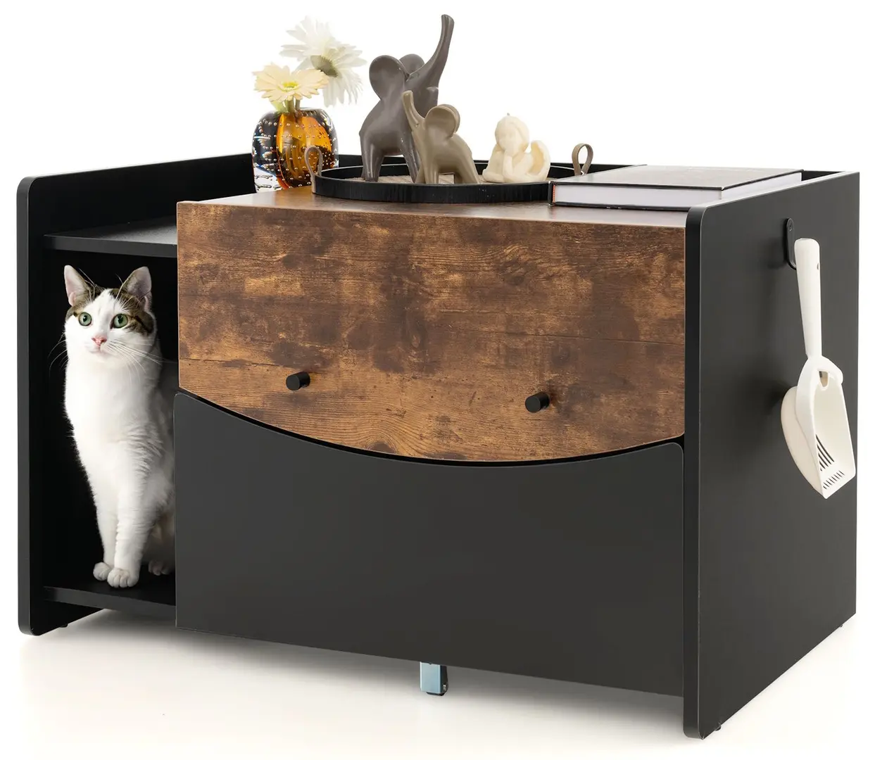 Домик для кошек Costway PV10108DK (Black/Brown)