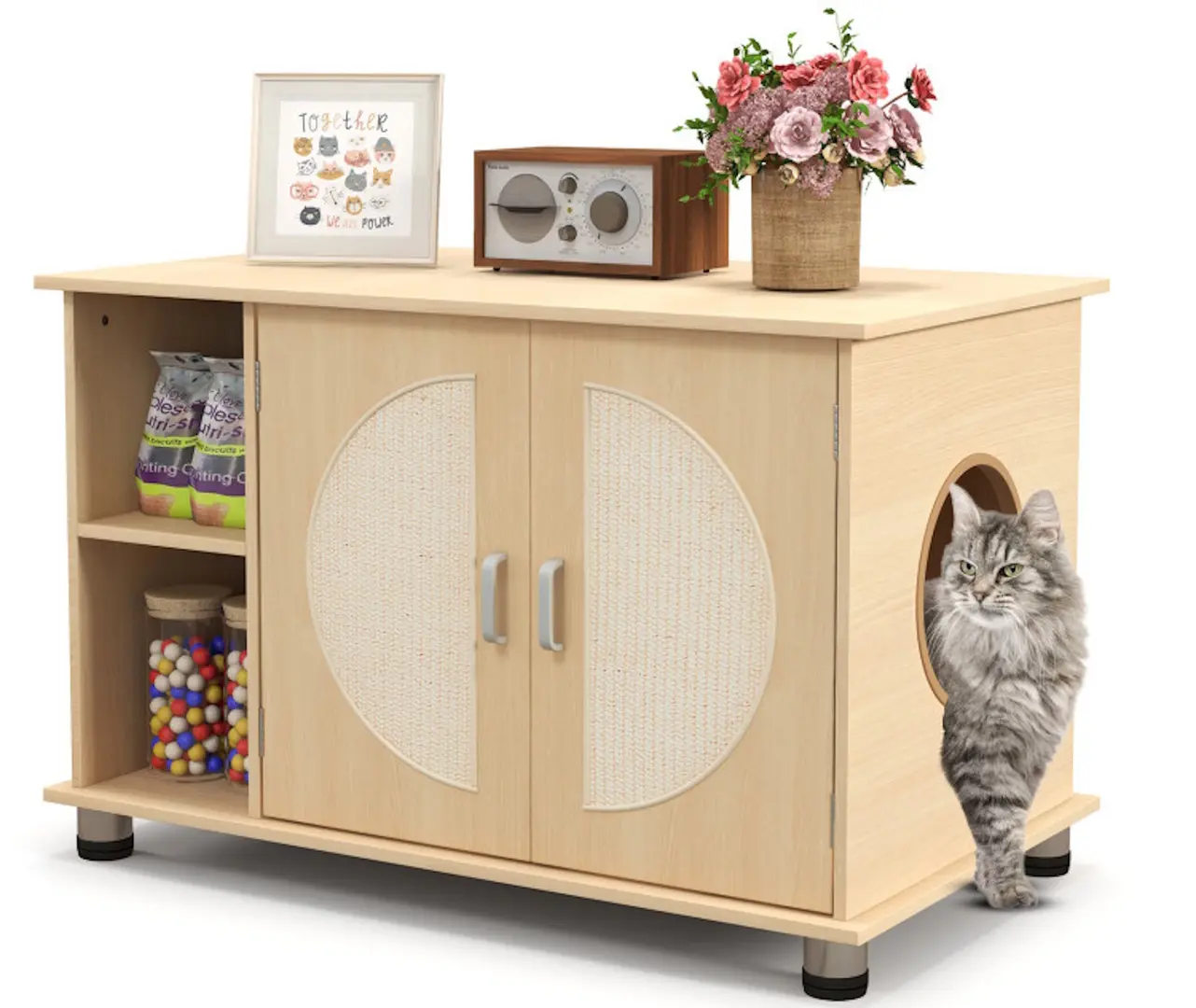 Casuta pentru pisici Costway PV10147NA (Natural)