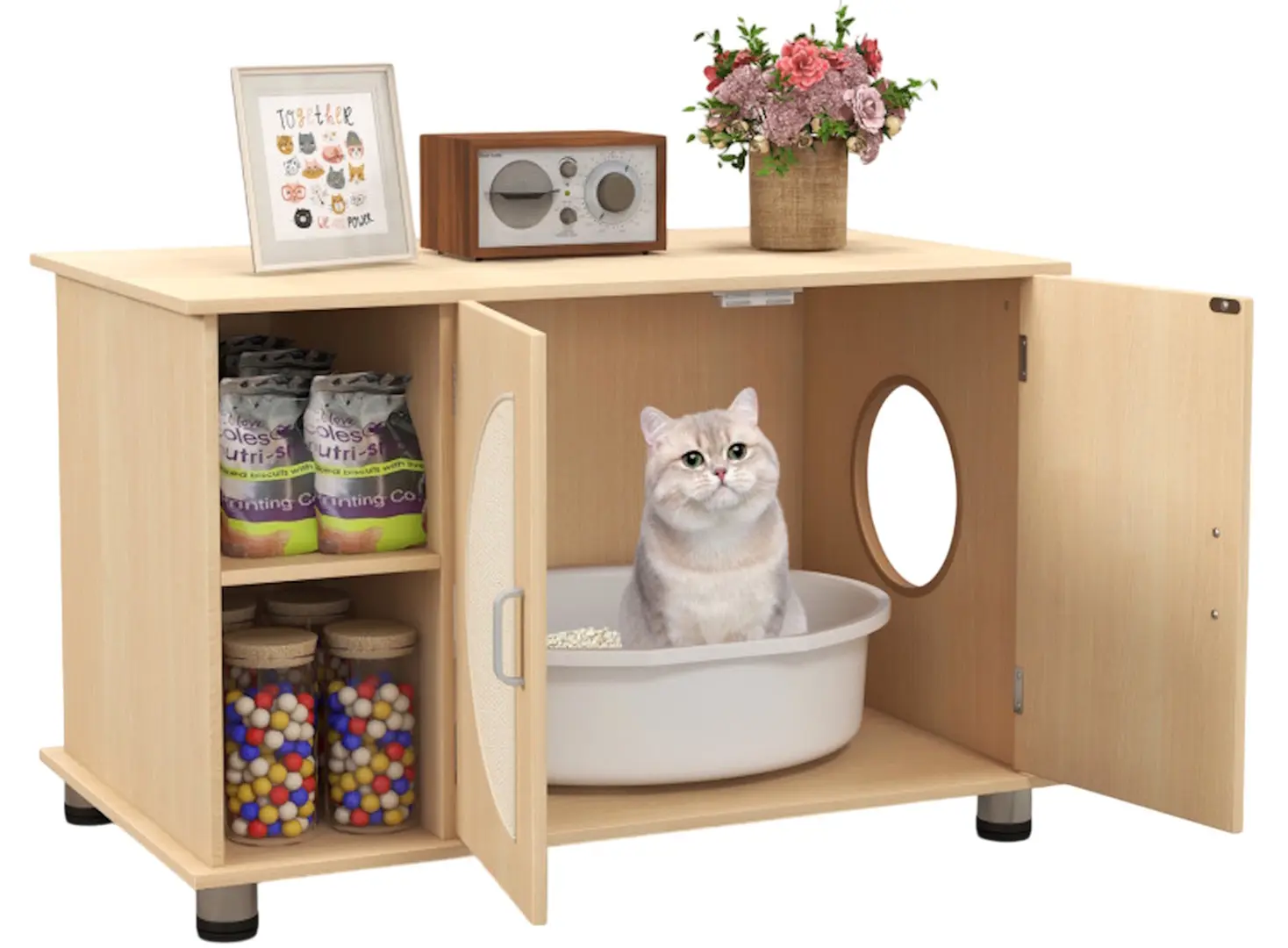 Casuta pentru pisici Costway PV10147NA (Natural)