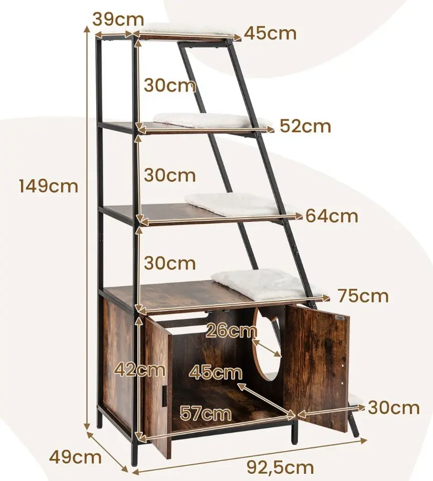 Casuta pentru pisici Costway PV10168CF (Rustic Brown)