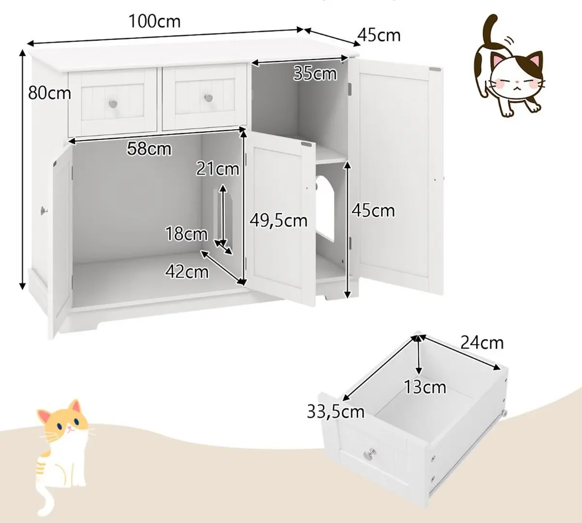 Casuta pentru pisici Costway PV10191WH (White)
