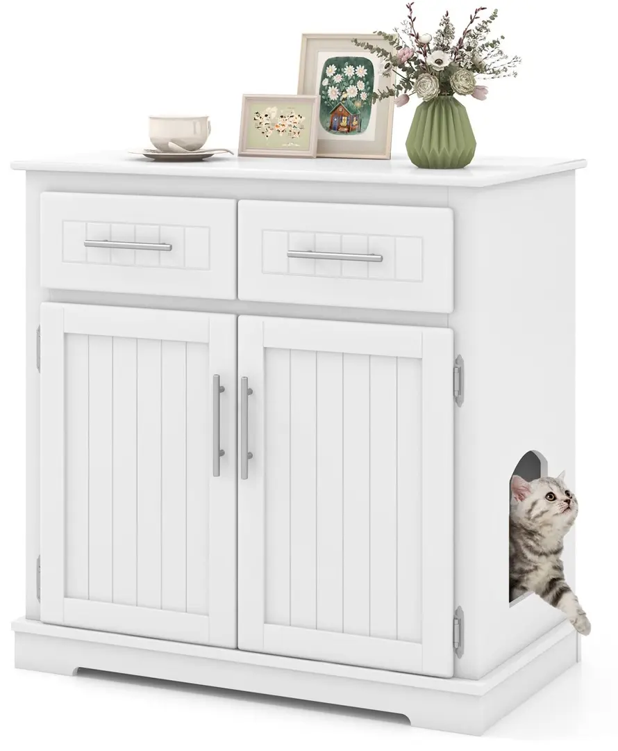 Casuta pentru pisici Costway PV10192WH (White) - 2