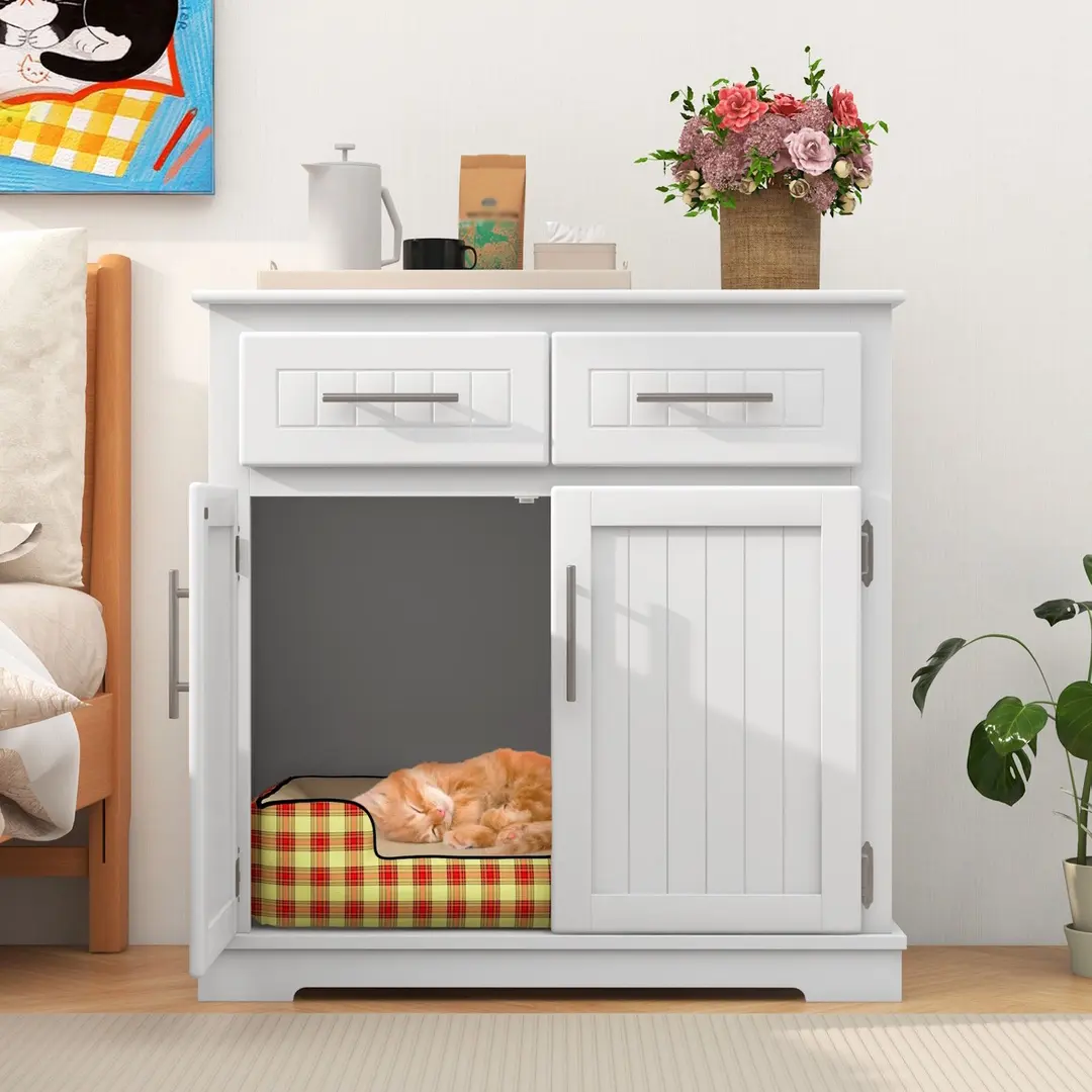 Casuta pentru pisici Costway PV10192WH (White) - 3