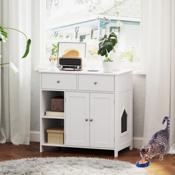 Casuta pentru pisici Costway PV10193WH (White) Thumb