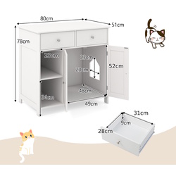 Casuta pentru pisici Costway PV10193WH (White) Thumb