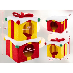 Casuta pentru pisici Costway PV10199CL (Red/Yellow) Thumb