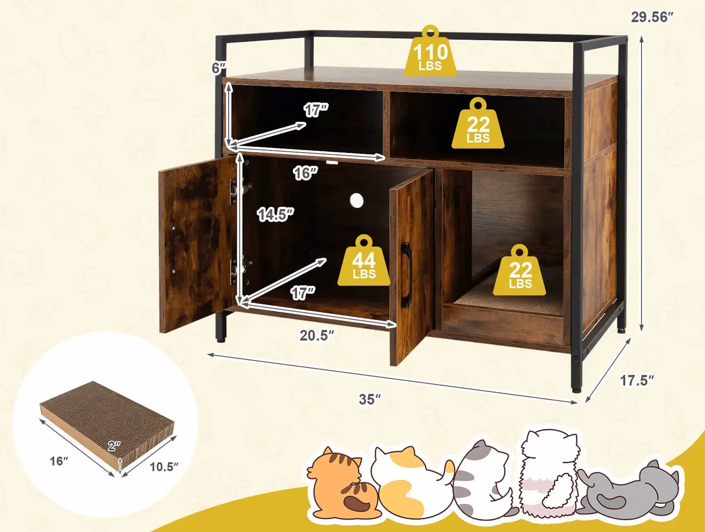 Casuta pentru pisici Costway PV10236CF (Brown)