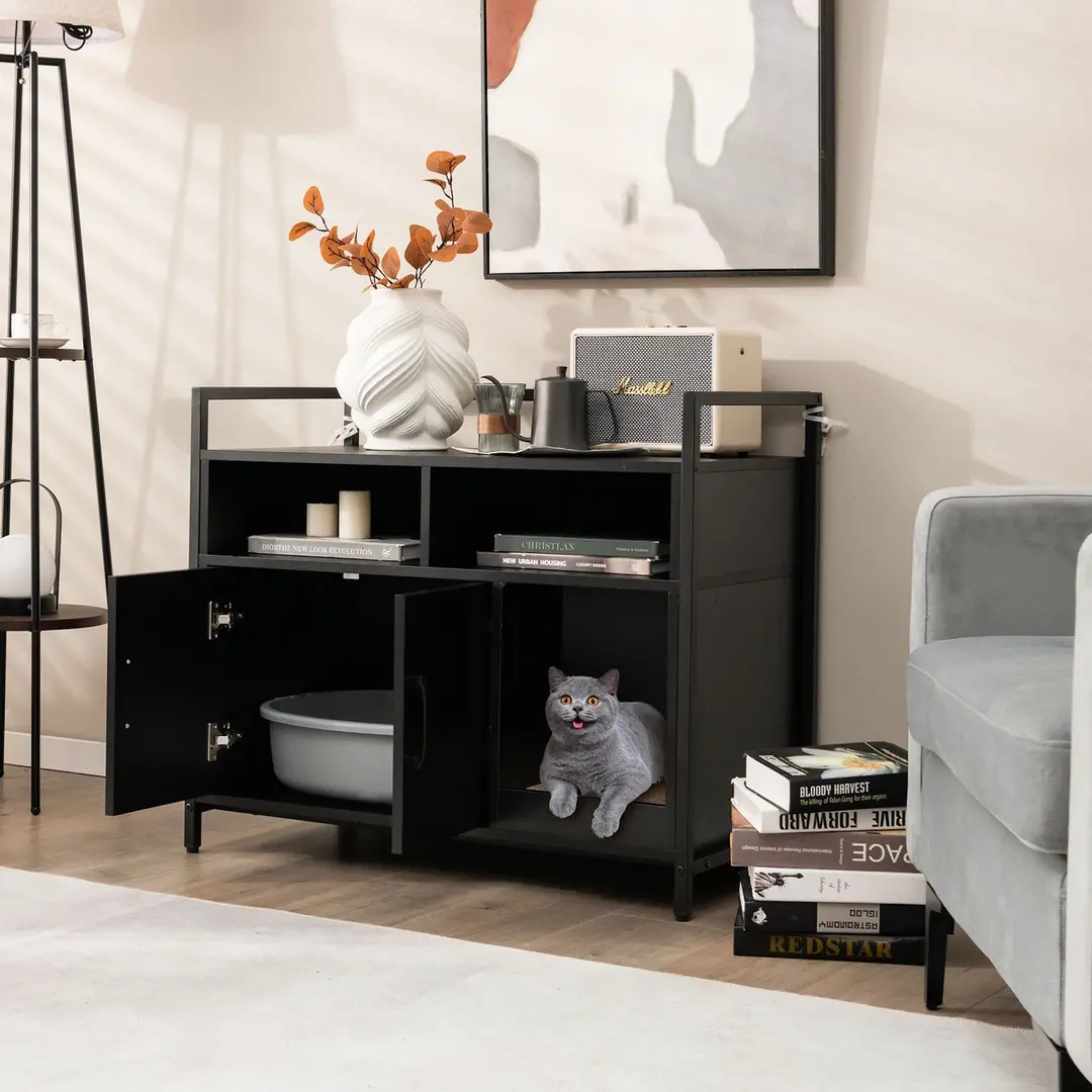 Casuta pentru pisici Costway PV10236DK (Black)