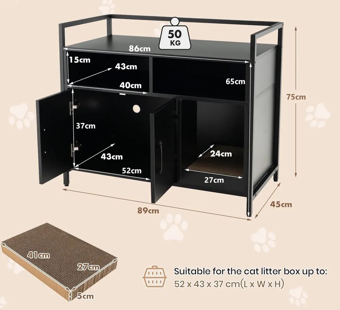 Casuta pentru pisici Costway PV10236DK (Black)