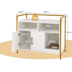 Домик для кошек Costway PV10236WH (White/Gold) Thumb