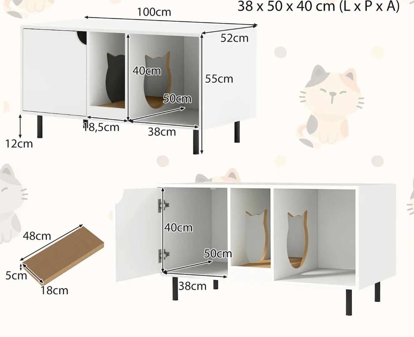 Домик для кошек Costway PV10238WH (White)