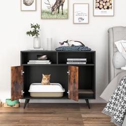 Casuta pentru pisici Costway PV10244 (Black/Brown) Thumb