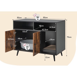 Casuta pentru pisici Costway PV10244 (Black/Brown) Thumb