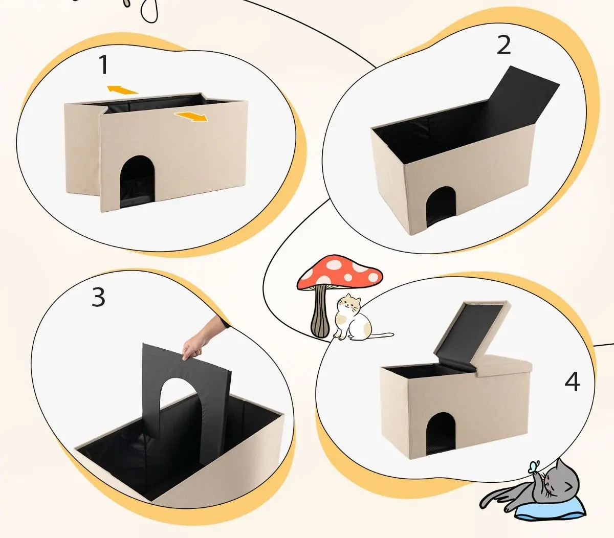 Casuta pentru pisici Costway PW10076BE (Beige)