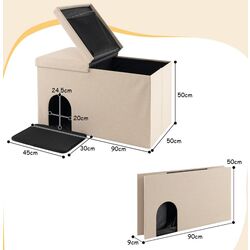 Casuta pentru pisici Costway PW10076BE (Beige) Thumb