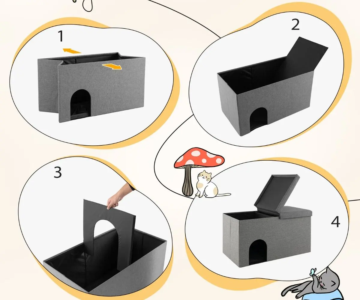 Casuta pentru pisici Costway PW10076GR (Grey)