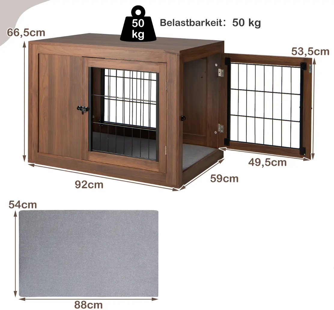 Casuta pentru caini Costway PU10017WT (Walnut)