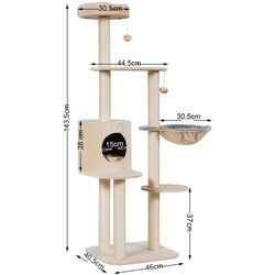 Ansamblu de joaca pentru pisici Costway PS7345BE (Beige) Thumb