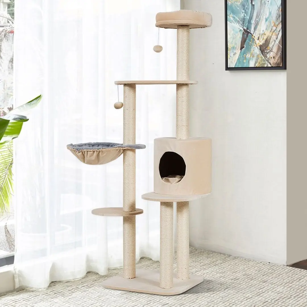 Ansamblu de joaca pentru pisici Costway PS7345BE (Beige)