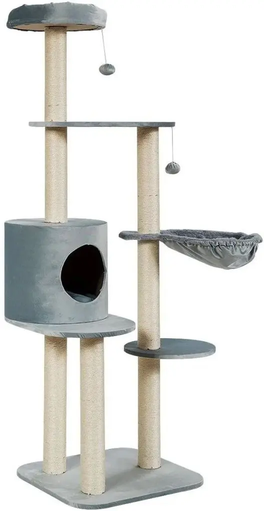 Ansamblu de joaca pentru pisici Costway PS7345SL (Grey/Beige)