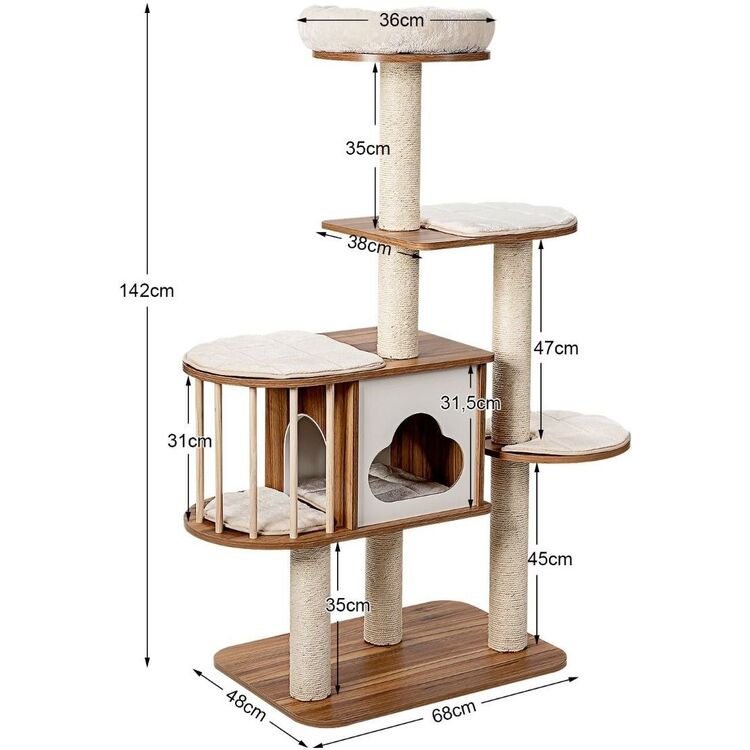 Игровой комплекс для кошек Costway PS7375BN (Beige/Wood) купить в ...