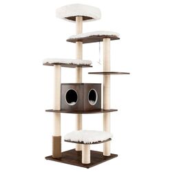Ansamblu de joaca pentru pisici Costway PS7431CF (Brown/Beige)