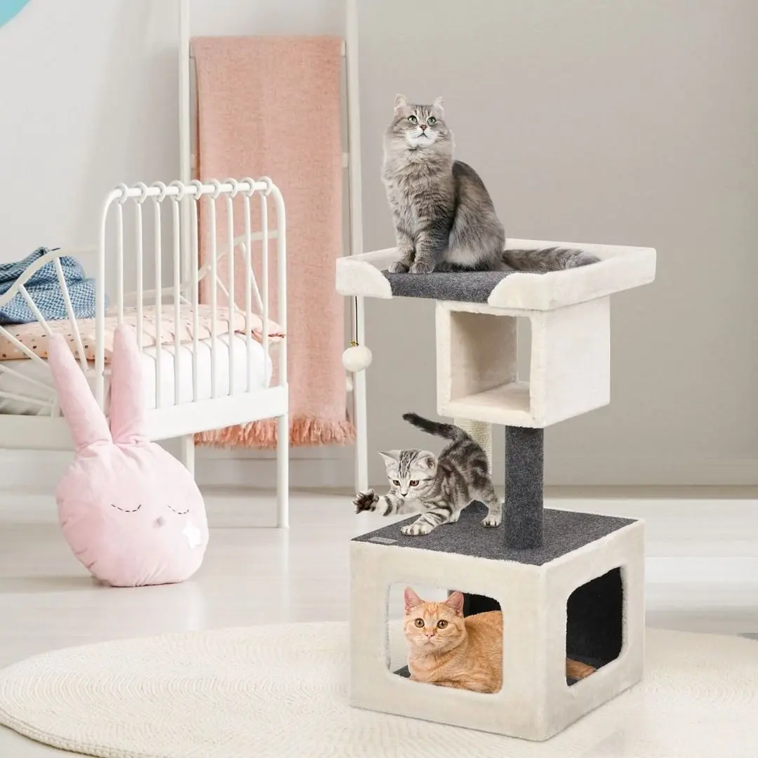Игровой комплекс для кошек Costway PS7433WH (White/Gray) - 4