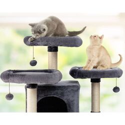 Ansamblu de joaca pentru pisici Costway PS7435HS (Dark Gray/Beige) Thumb