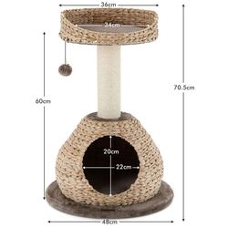 Ansamblu de joaca pentru pisici Costway PS7474CF (Brown/Beige) Thumb